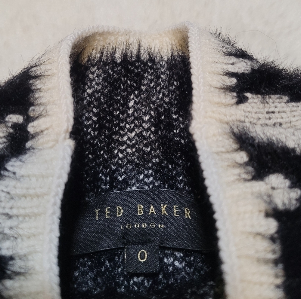 Ted Baker $175 Zaidie Jacquard Woven Sweater Sz 0 (XS) - Picture 7 of 11